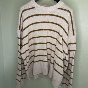 Zara Striped Pink and Brown Sweater